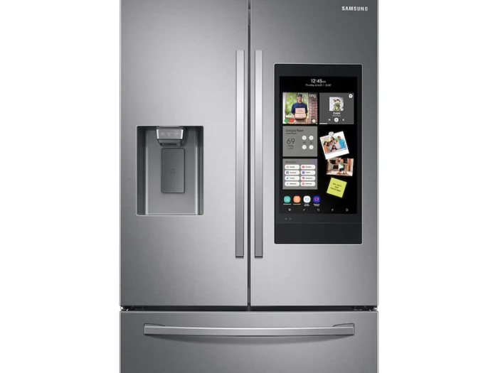 35.75 in. W 26.5 cu. ft. 3-Door Family Hub French Door Smart Refrigerator in Fingerprint Resistant Stainless Steel