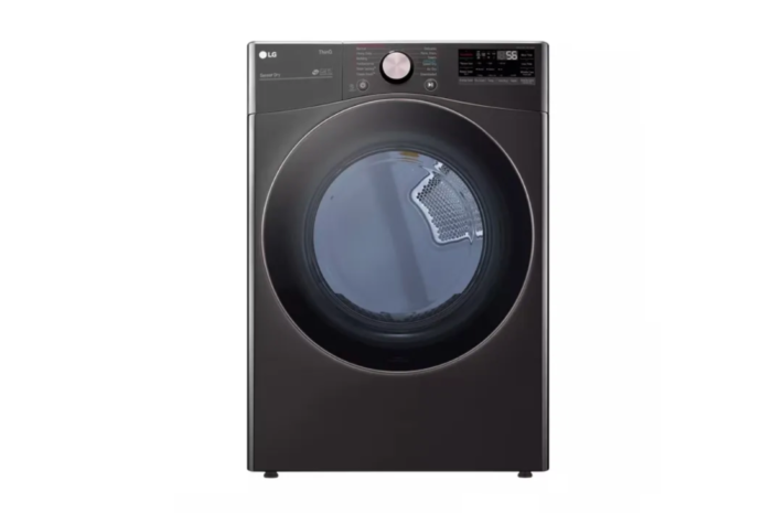 7.4 Cu. Ft. Vented SMART Stackable Electric Dryer in Black Steel with TurboSteam and Sensor Dry Technology