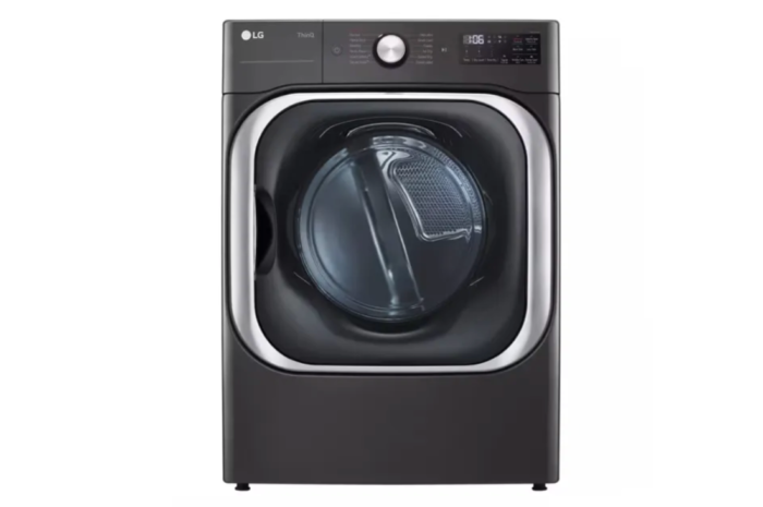 9.0 cu. ft. Vented SMART Stackable Electric Dryer in Black Steel with TurboSteam and Sensor Dry Technology