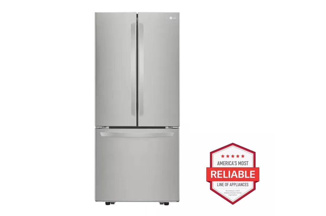 30 in. W 22 cu. ft. French Door Refrigerator with Ice Maker in Stainless Steel